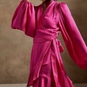 Banana Republic Hot Pink Wrap Dress